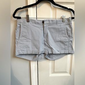 H&M seersucker blue & white striped shorts w pockets